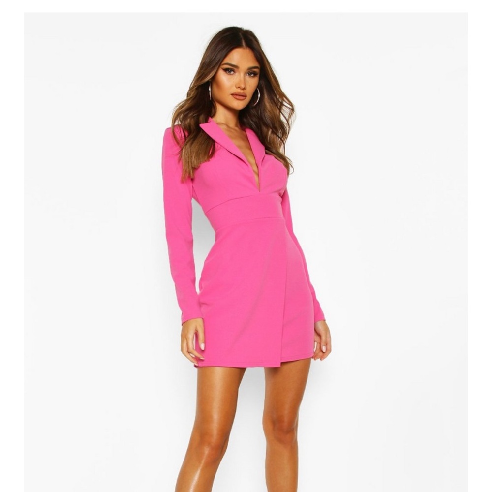 Hot pink blazer dress